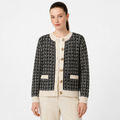 Textured Knit Tweed Style Cardigan