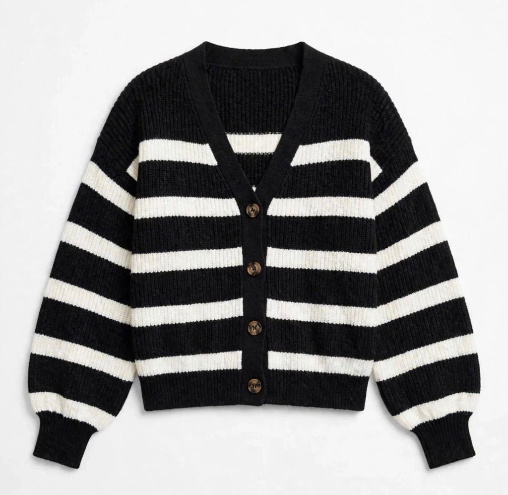 The Azure Classic Stripe Cardigan