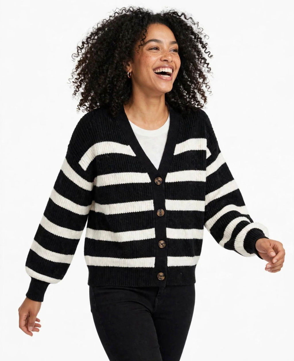 The Azure Classic Stripe Cardigan
