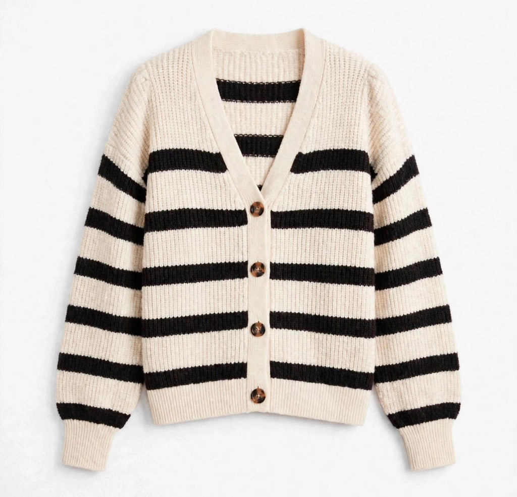 The Azure Classic Stripe Cardigan