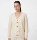 Cable Knit Button-Up Cardigan